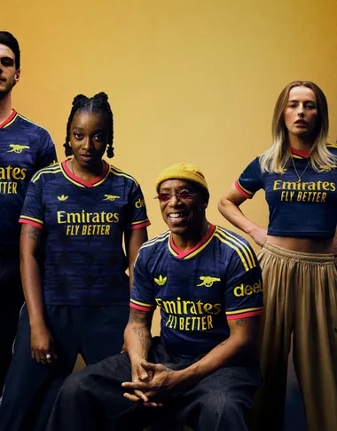 Arsenal navy away jersey group campaign